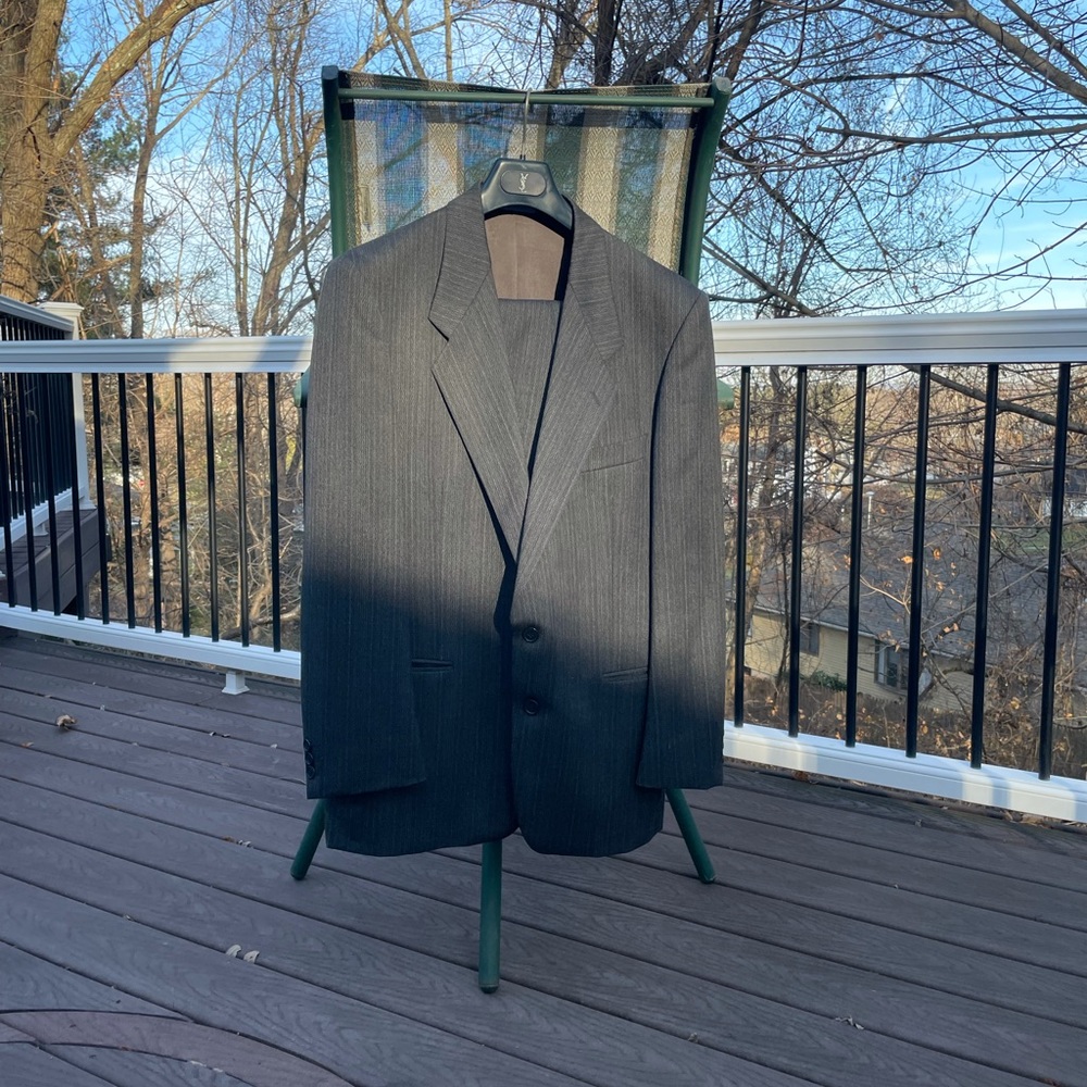 Yves Saint Laurent, Single Breasted Wool Suit, Jacket & Pants, 42R